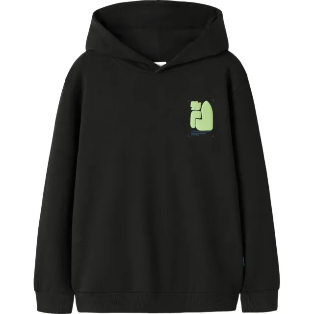 NAME IT KIDS hoodie met backprint - zwart