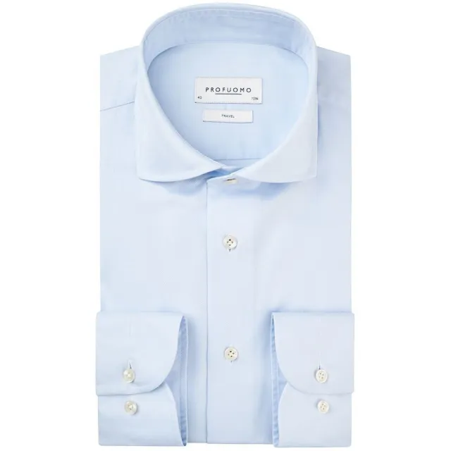 Profuomo Travel slim fit overhemd lichtblauw