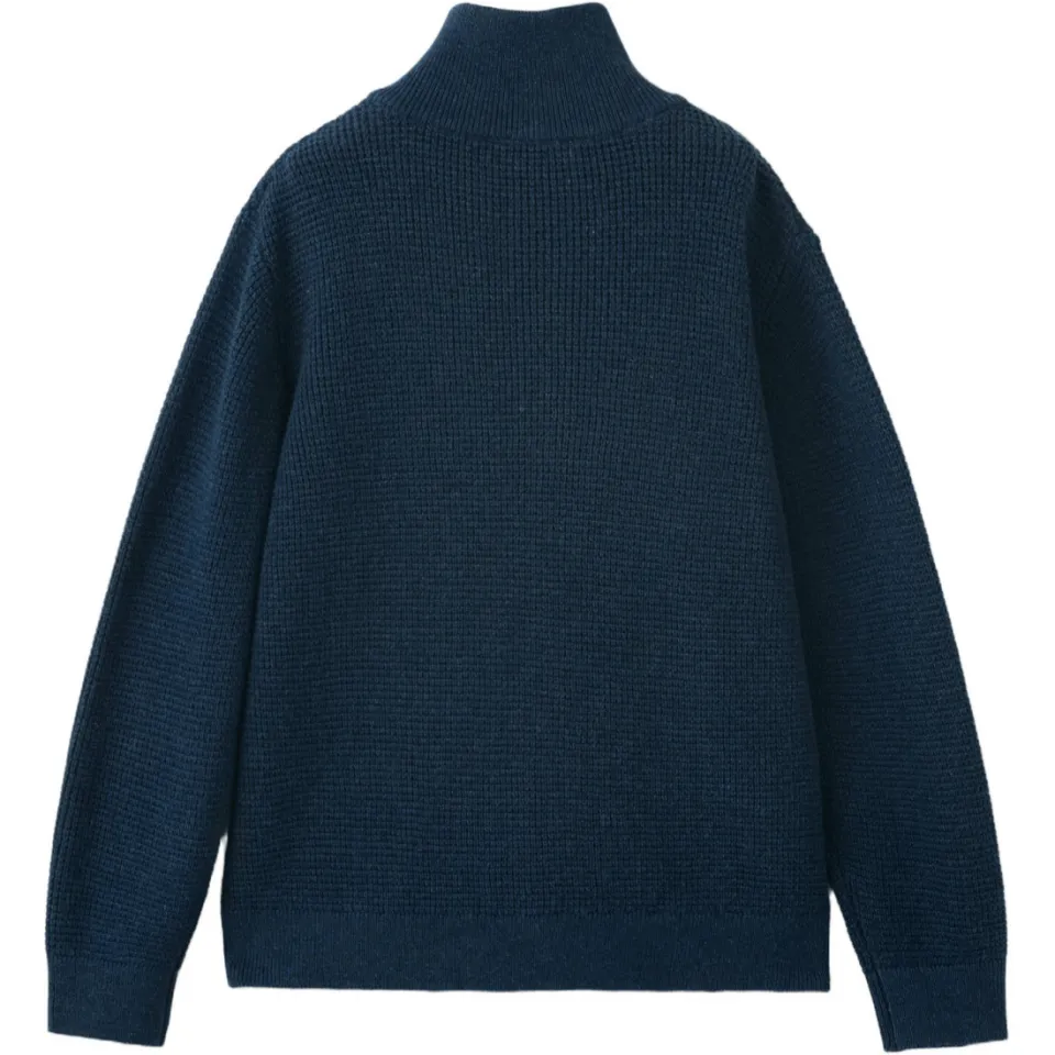 Mango Kids katoenen gebreide schipperstrui - marineblauw, foto 3