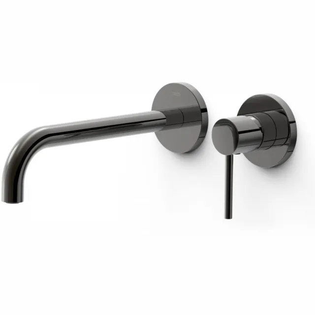 Tres Study Exclusive 2-gats wastafelmengkraan inbouw metallic zwart