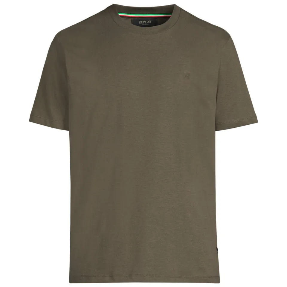Replay T-shirt donkergroen mud green, foto 2