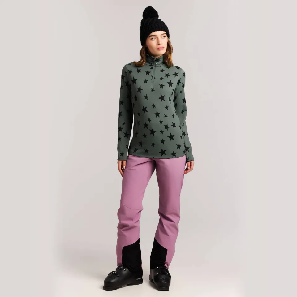Protest PRTSwana fleece sweater met sterren - grijsgroen/zwart, foto 3