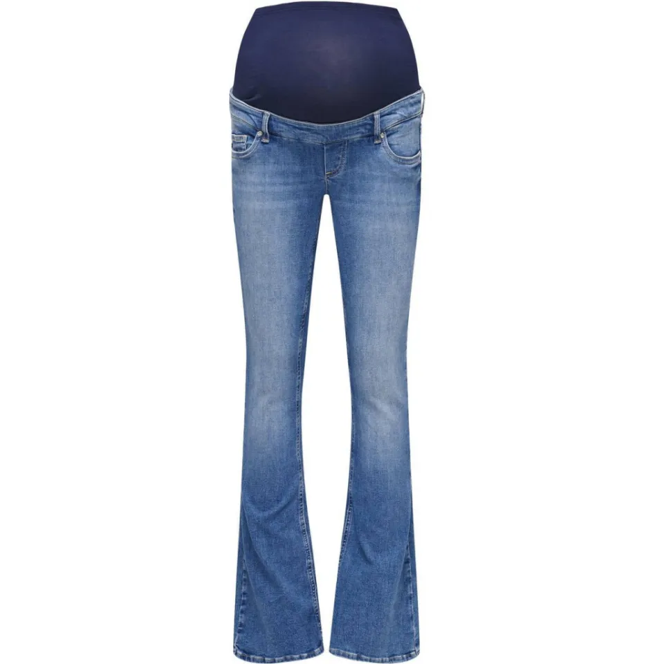 Only MATERNITY zwangerschaps high waist flared jeans medium blue denim, foto 2