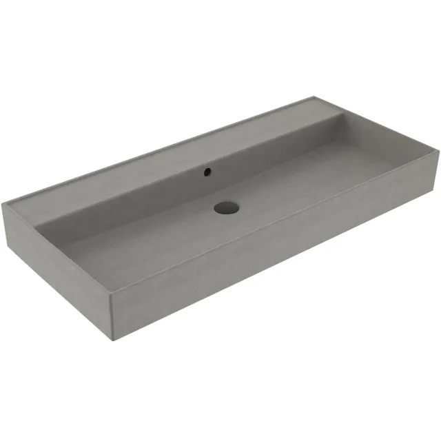 Sanilux Wastafel Sanilux Edge Keramiek 100 0 Kraangaten Warm Beton Grijs