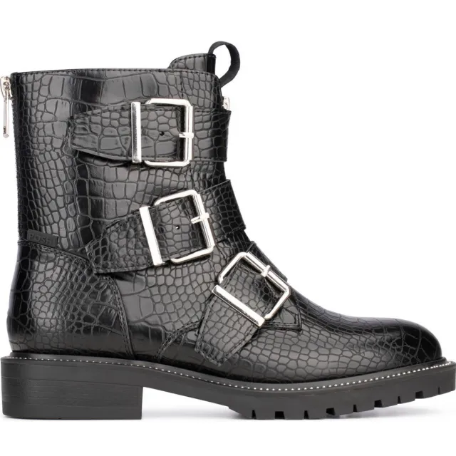 POSH by Poelman bikerboots zwart Zwart met dierenprint