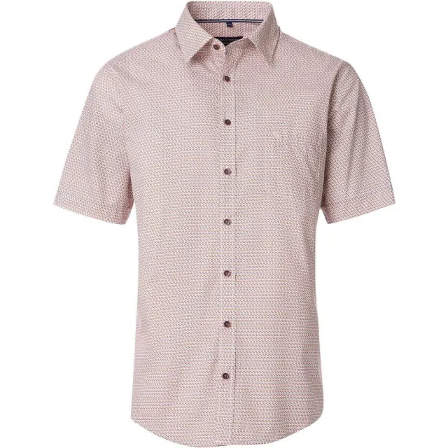 Casa Moda Overhemd Lange Mouw Casamoda Short Sleeve Overhemd Print Oranje