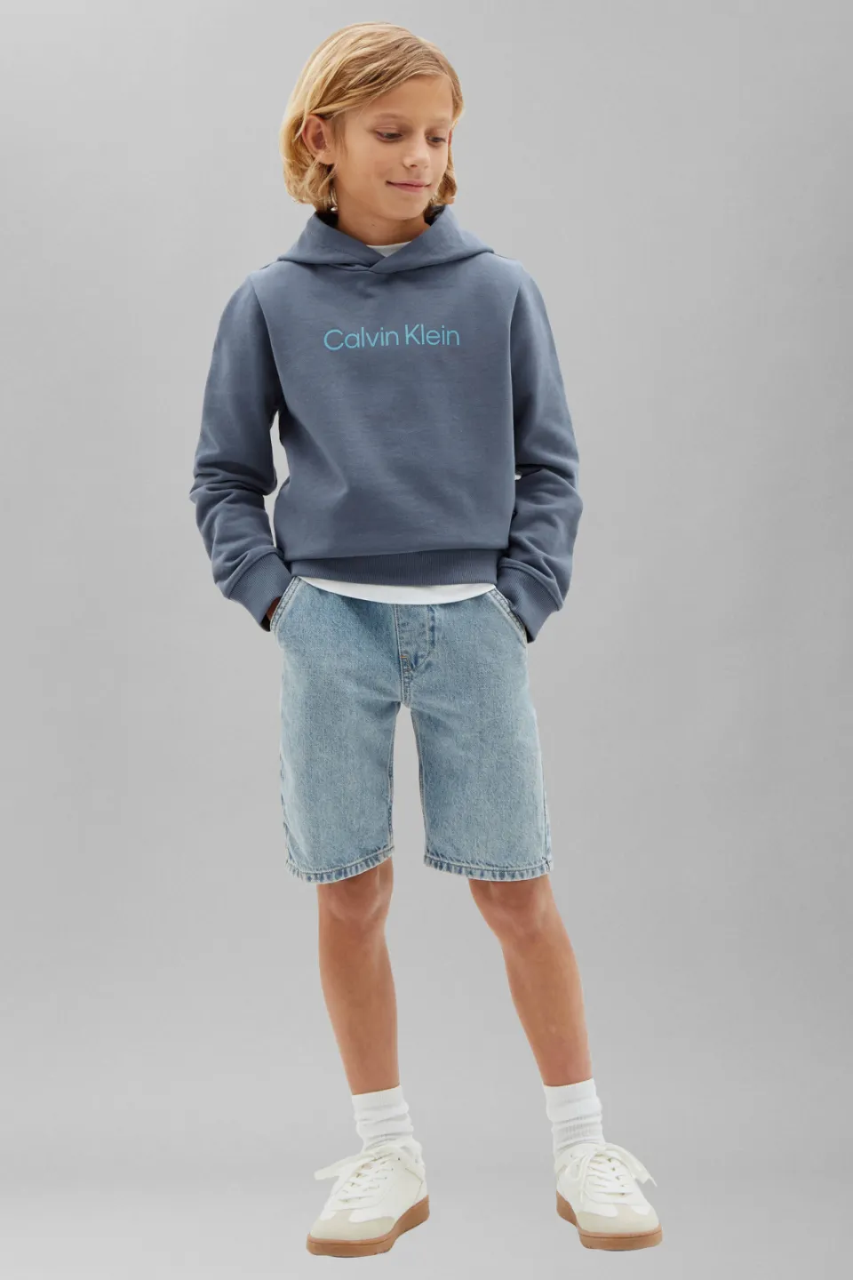 Calvin Klein hoodie met logo - blauw, foto 3