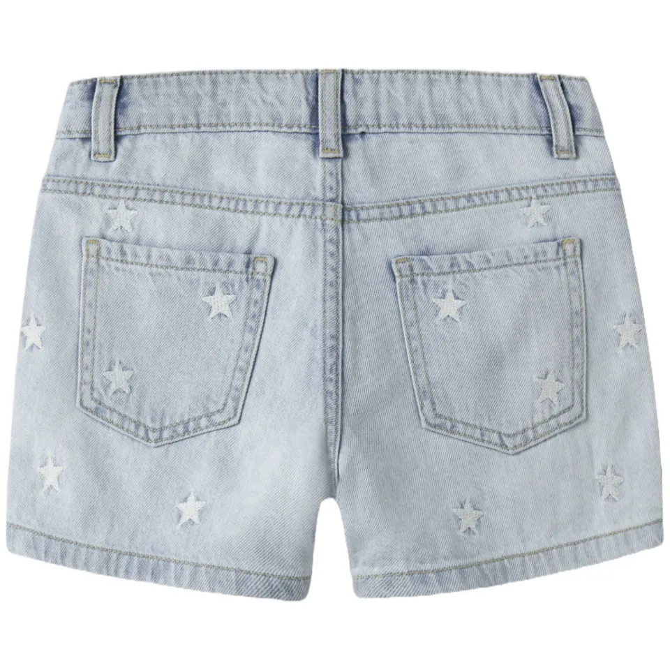 NAME IT NKFBELLA jeansshort lichtblauw met sterren light blue bleached - stars, foto 2