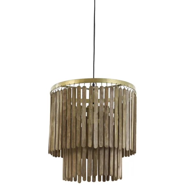 Light & Living Hanglamp Ø45x43 cm GULARO hout bruin+brons