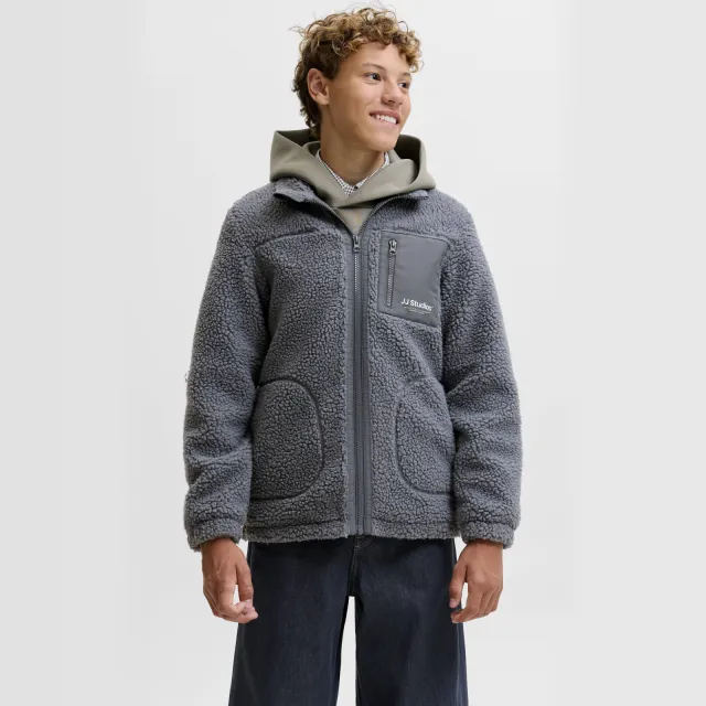 Jack & Jones JUNIOR teddy jas antraciet