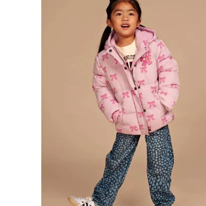Stains&Stories gewatteerde winterjas met print roze, foto 2