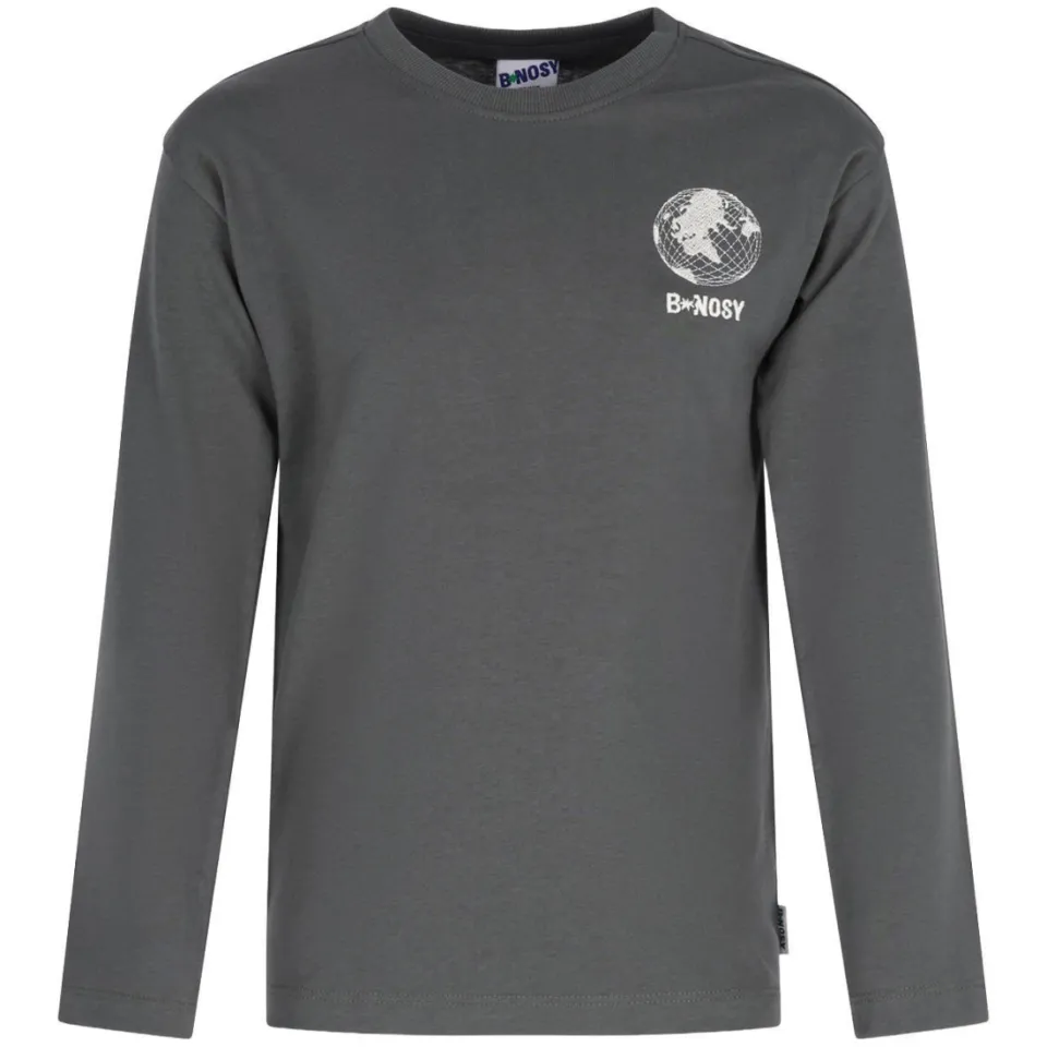 B.Nosy rechtvallende longsleeve met backprint grijsgroen, foto 3