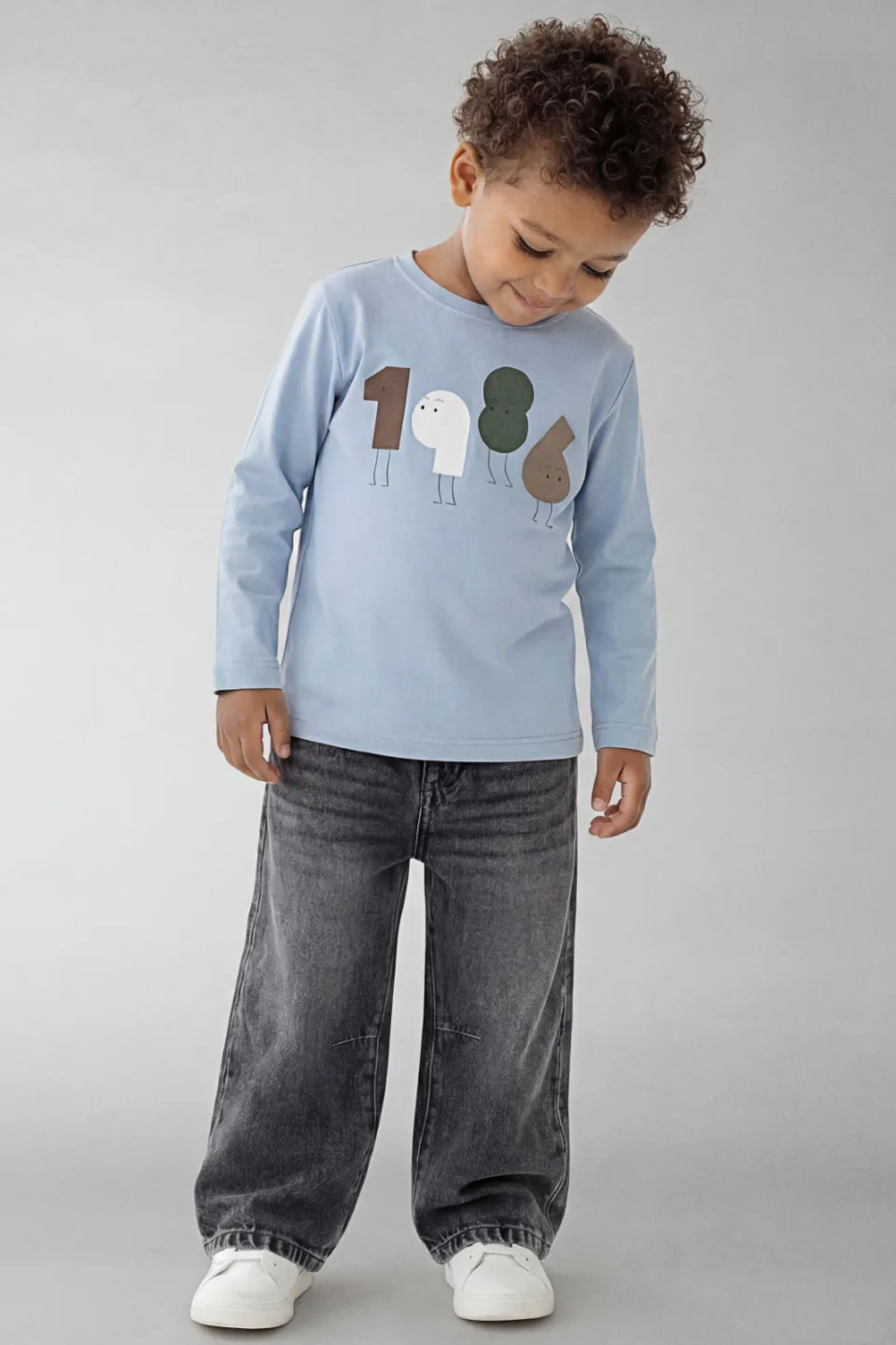 NAME IT longsleeve met print lichtblauw