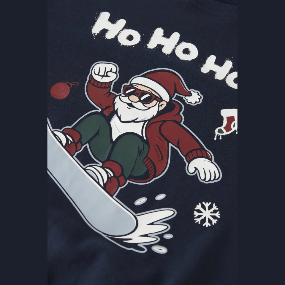 NAME IT KIDS rechtvallende kersttrui met print - donkerblauw, foto 4