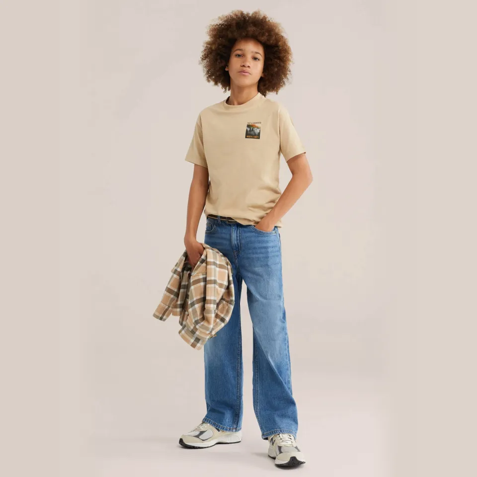 WE Fashion t-shirt met backprint zand