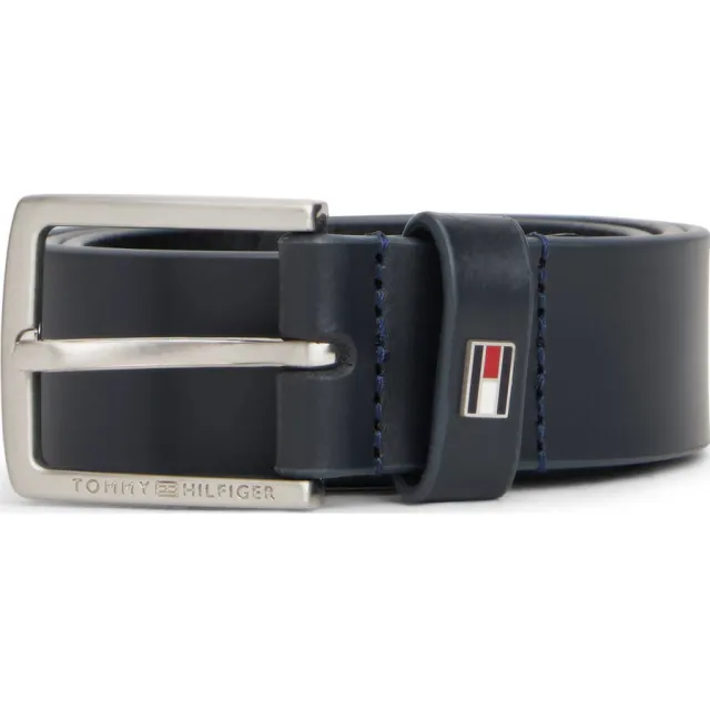 Tommy Hilfiger leren riem donkerblauw