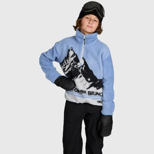 Brunotti Reggios wintersportsweater met opstaande kraag - blauw