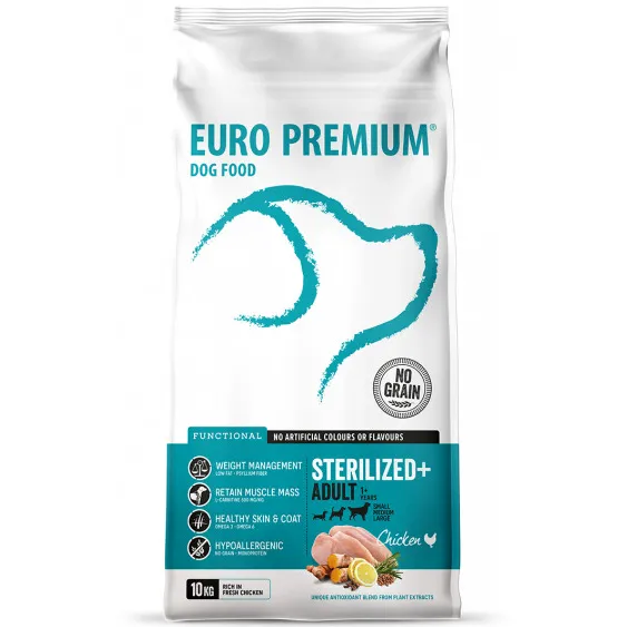 Euro Premium Adult Sterilized+ hondenvoer kip 2 kg, foto 2