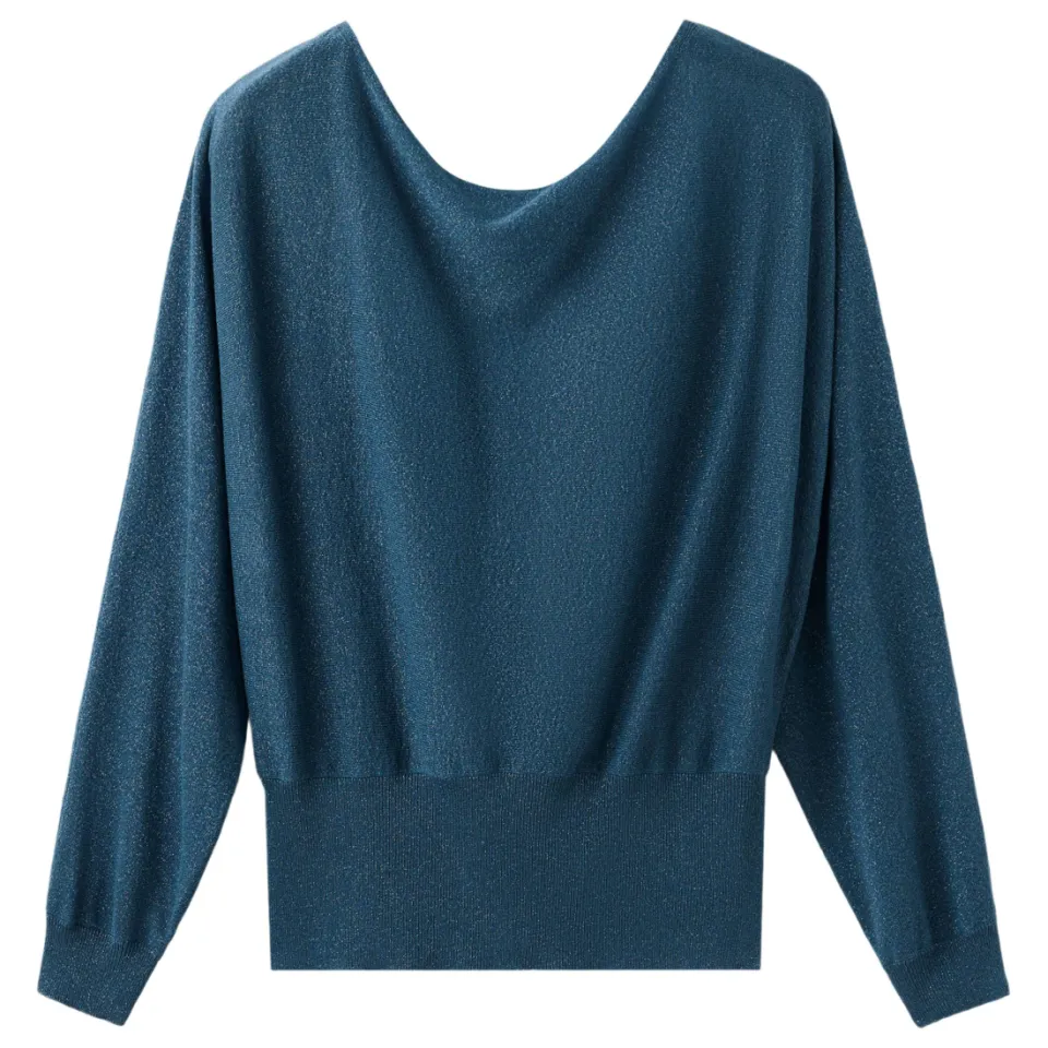 Mango TEEN gebreide top met glitters donkerblauw, foto 2