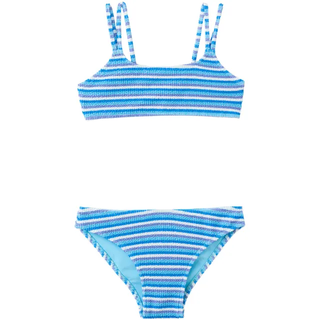 Mango Kids crop bikini gestreept blauw