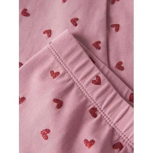 NAME IT MINI regular fit legging met hartjes roze, foto 2
