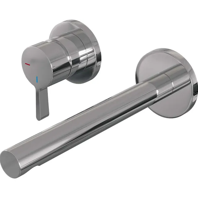 Brauer Inbouw Wastafelmengkraan Brauer Chrome Edition Coldstart Rechte Uitloop Halfronde Hendel Links Chroom Met Rozetten