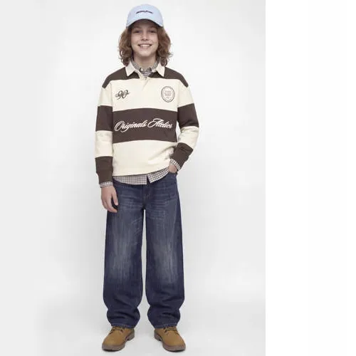 Jack & Jones JUNIOR gestreepte sweater met tekst - bruin/ecru, foto 4