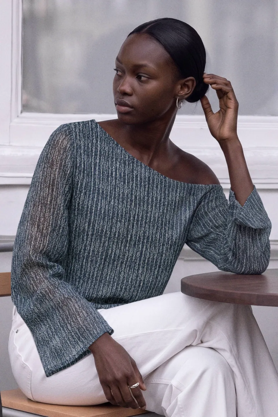 Mango blousetop blauw, foto 6