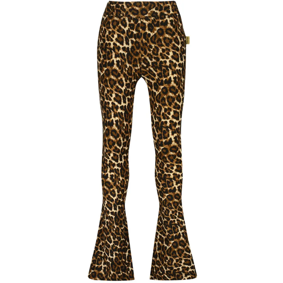 Vingino flared broek met panterprint bruin, foto 2