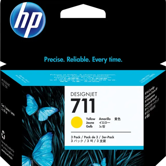 Hp Nr.711 CZ136A Inktcartridge Geel 3x