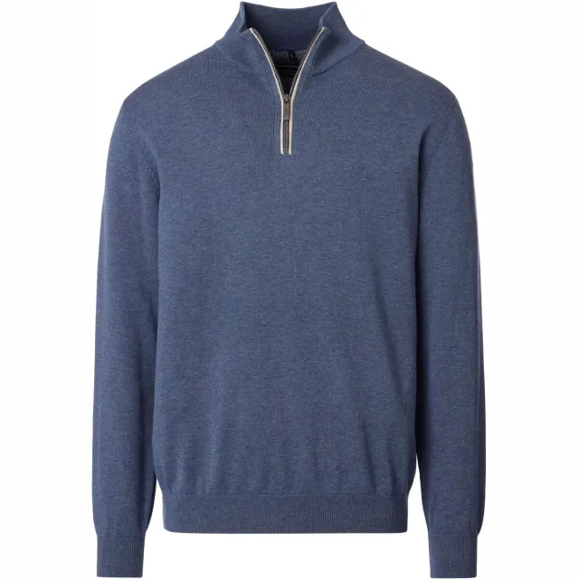 Casa Moda Trui Casamoda Halfzip Trui Solid Blauw