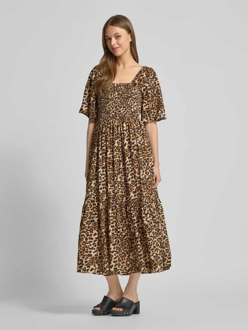 SELECTED WOMEN Dora midi-jurk luipaardprint zwart, foto 3