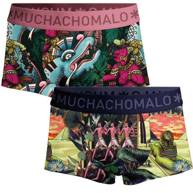 Muchachomalo Heren 2-pack Trunks Ancient Civilizations Veelkleurig