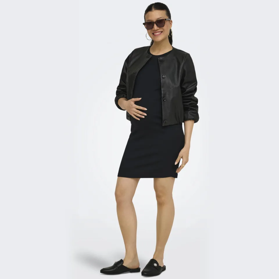 Only Maternity korte zwangerschapsjurk broderie zwart