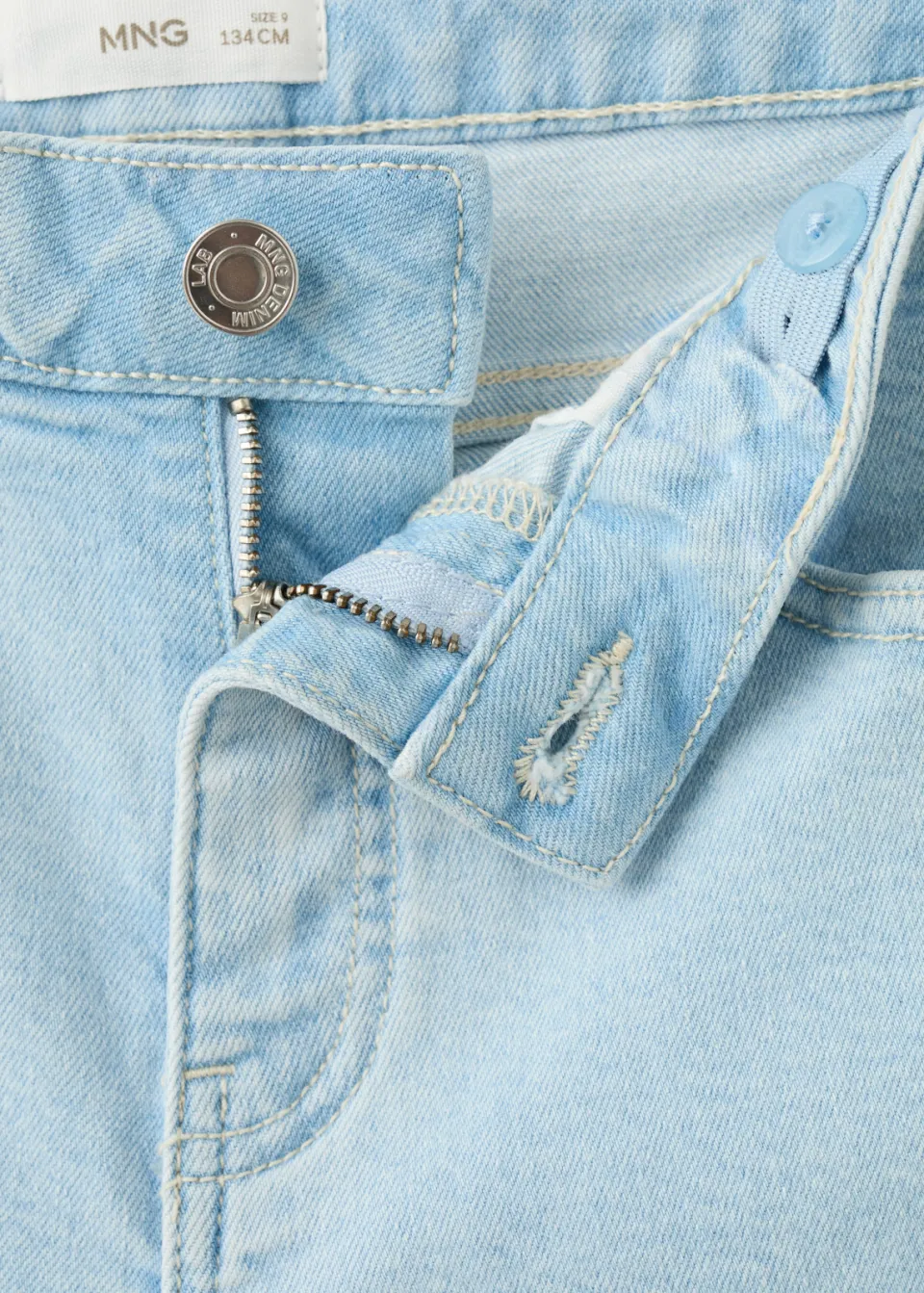 Mango jeansshort lichtblauw denim, foto 3