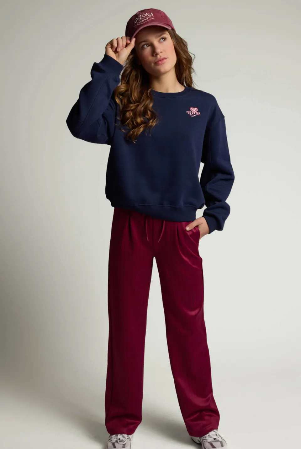 LOOXS 10sixteen sweatpant met krijtstreep donkerrood, foto 6