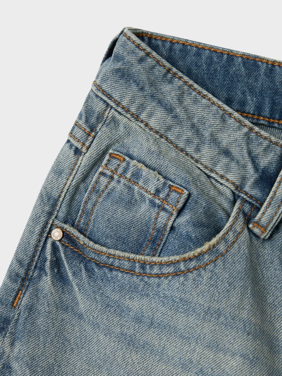 NAME IT KIDS wide leg regular waist jeans medium blue denim, foto 6