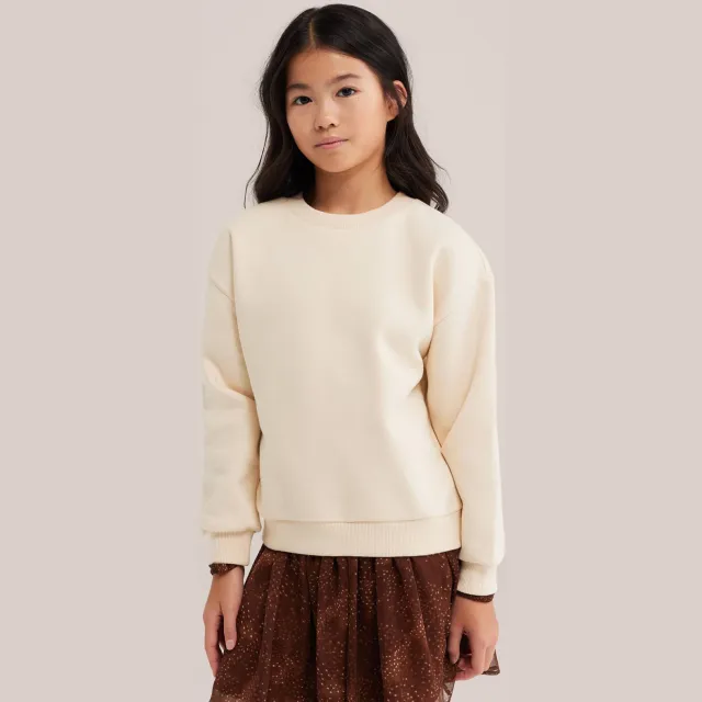 WE Fashion sweater met backprint - zand