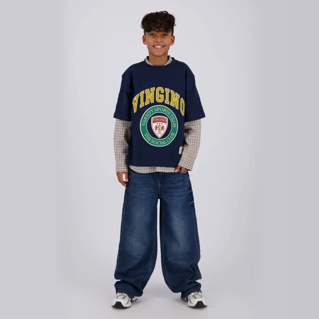 Vingino Lazarro baggy jeans - donkerblauw Deep Dark