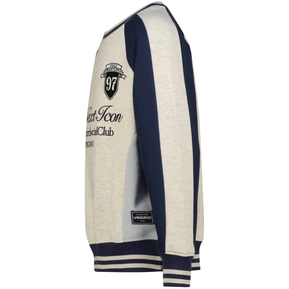 Vingino oversized sweater met print - beige/donkerblauw, foto 5