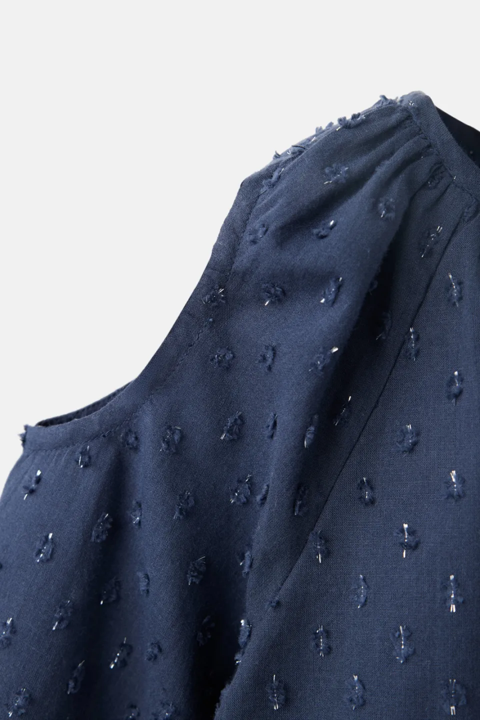 Mango Kids korte glitterjurk marineblauw, foto 8