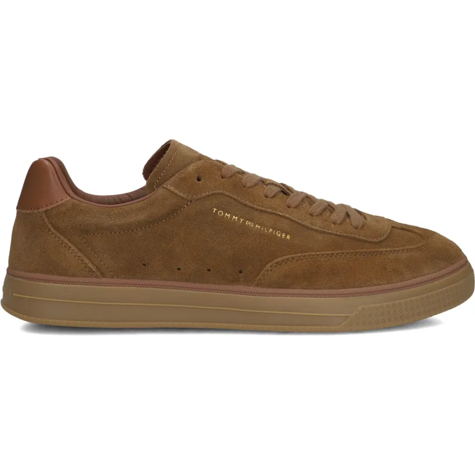 Tommy Hilfiger TH LO LUX suède sneakers bruin