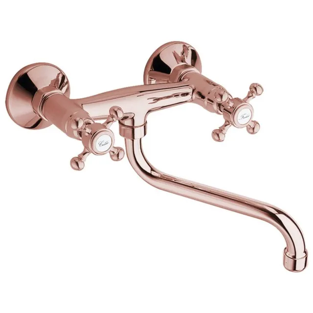 Sapho Antea 2-knop wastafelmengkraan rose goud rose gold