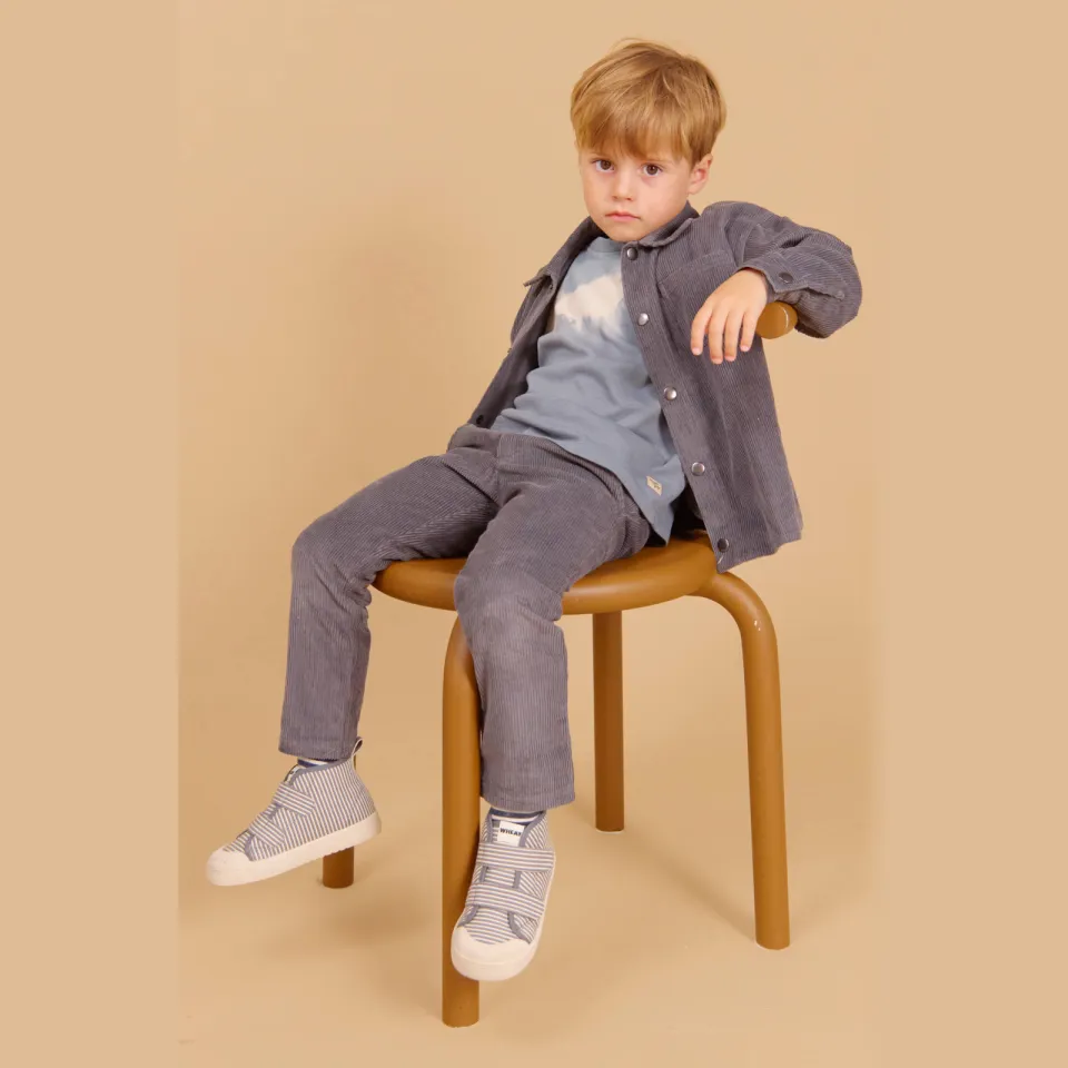 Wheat longsleeve blauw/beige