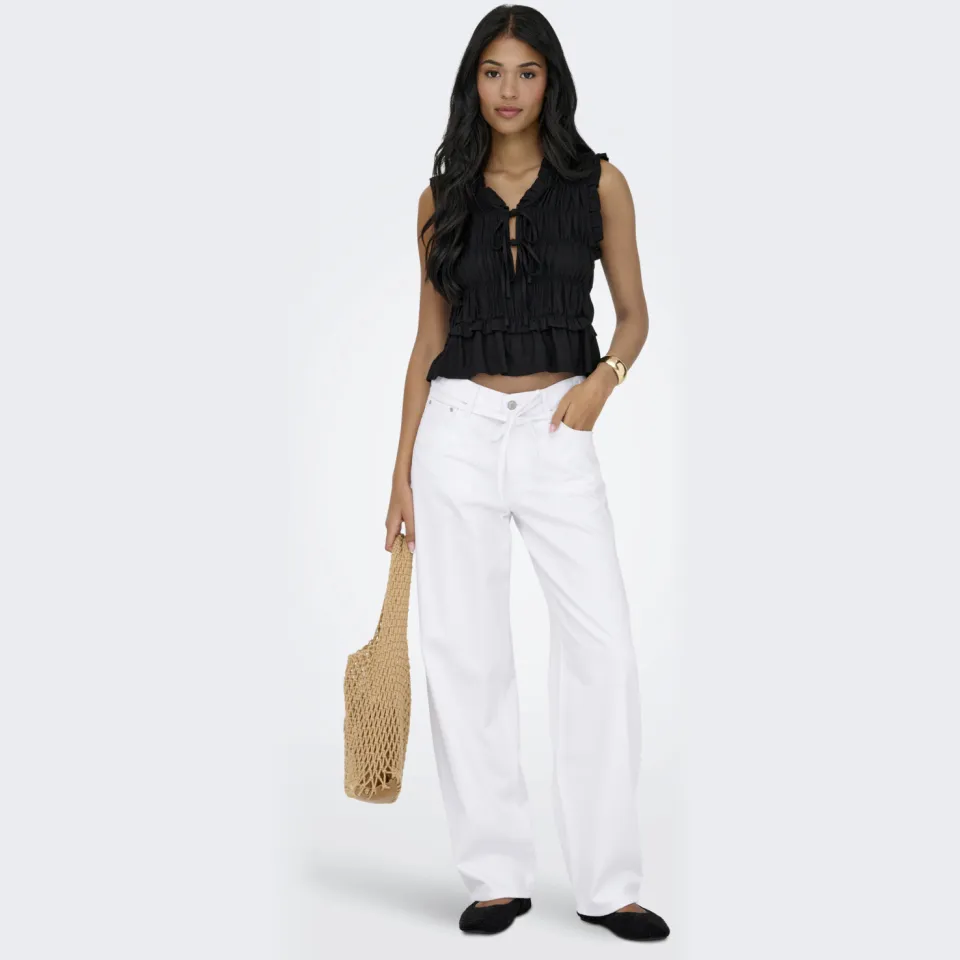 Only wide leg jeans - ecru