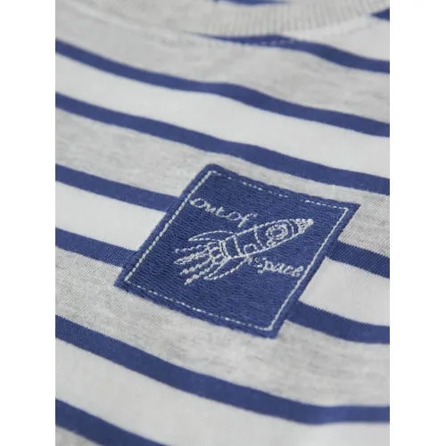 NAME IT MINI gestreepte longsleeve lichtgrijs lichtgrijs/blauw, foto 5