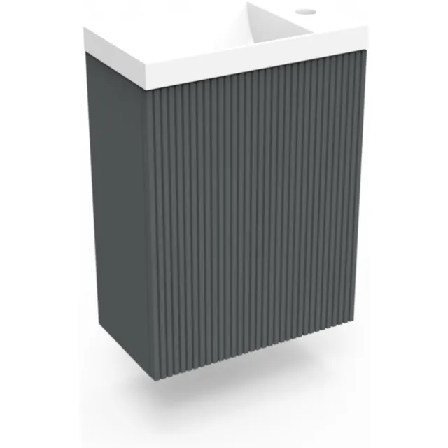 Arcqua Fonteinkast Cement Arcqua Ridge 40x55x28 cm Incl. Fontein Glans Wit Zonder Overloop