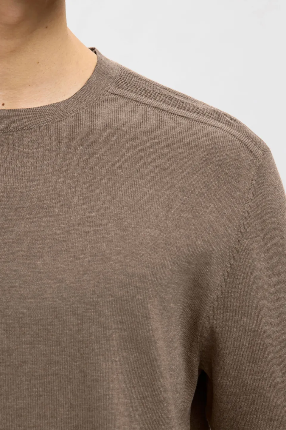 Selected pullover fijn gebreid bruin, foto 5