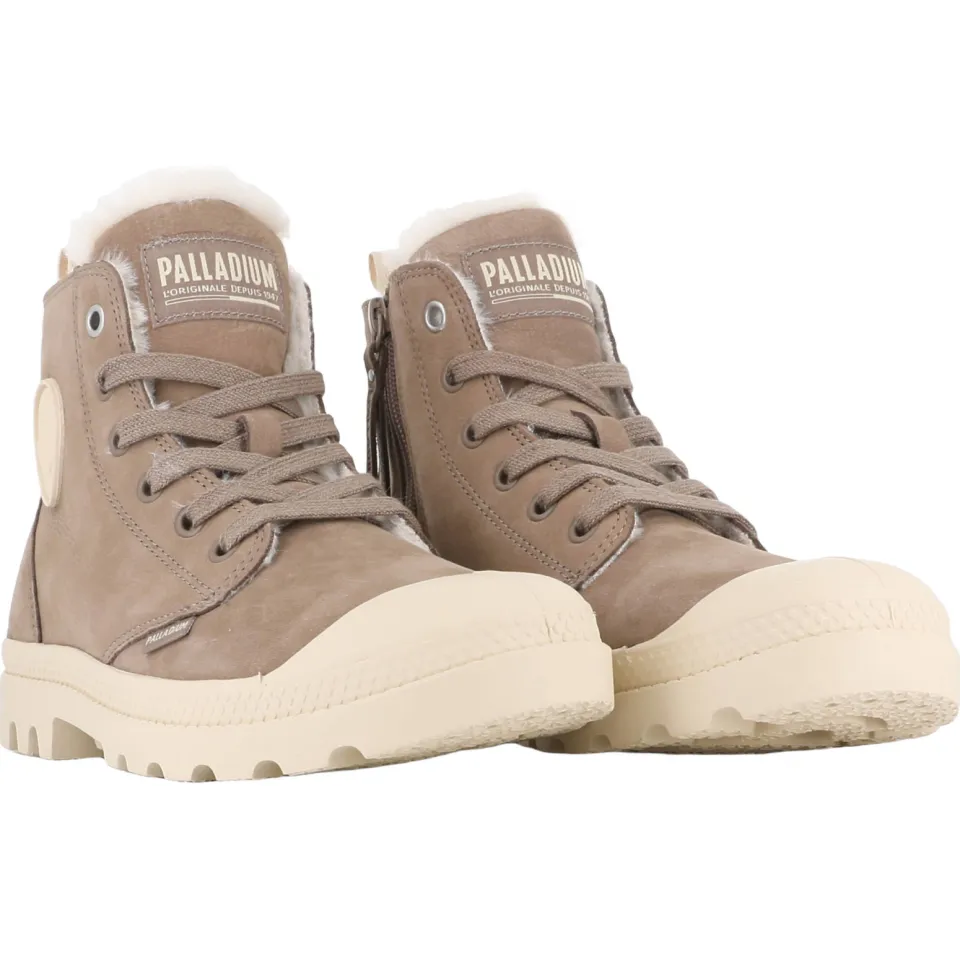Palladium PAMPA HI ZIP WL leren sneakers met profielzool - bruin, foto 3