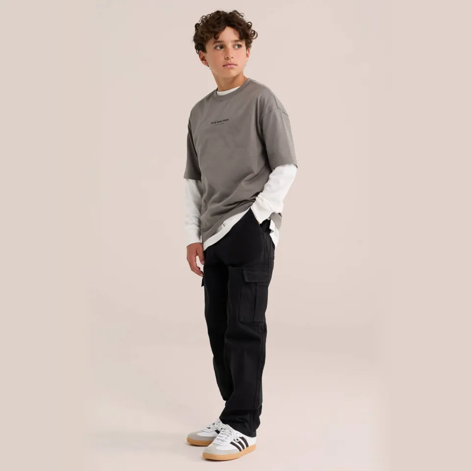 WE Fashion Blue Ridge cargobroek zwart